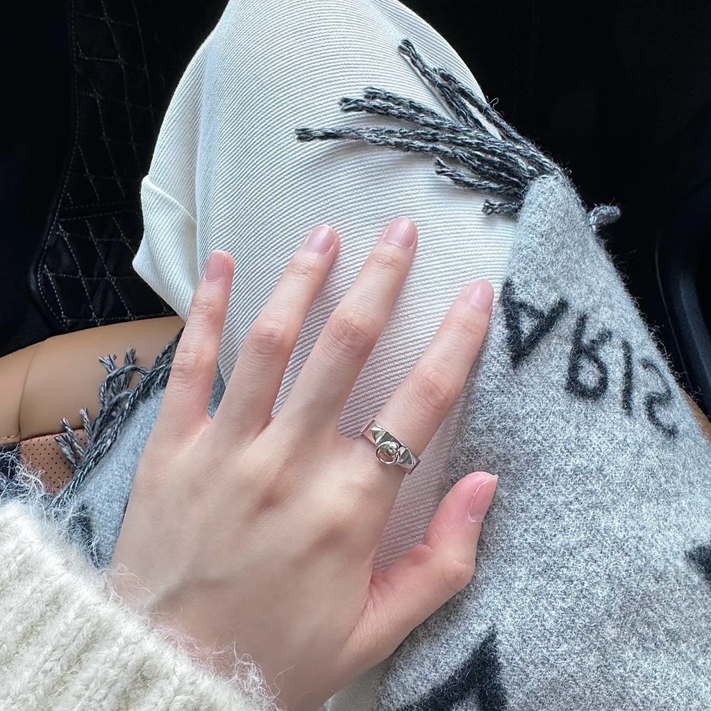 Hermes Collier De Chien Sterling Silver Pm Ring